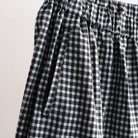 Yoli / Gingham wide pants（Lady ’s、Men’s /Black×Black)