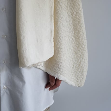 Yoli / Silk shaggy check shawl