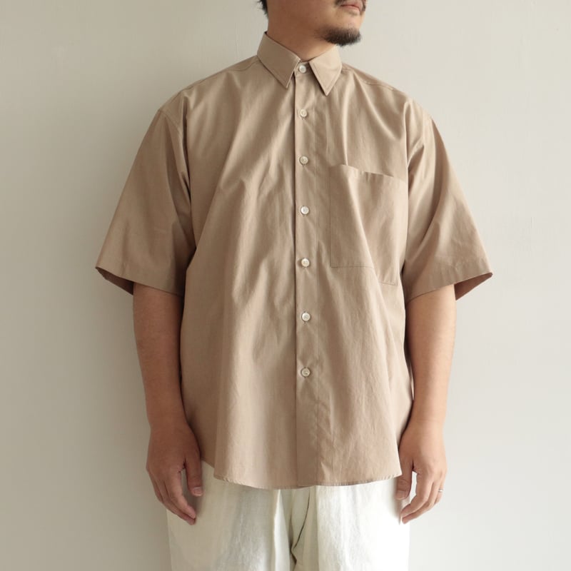 AURALEE / WASHED FINX TWILL BIG HALF SLEEVED SH...