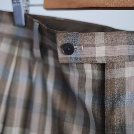AURALEE / SUPER FINE TROPICAL WOOL CHECK TWO-TUCK SLACKS（Men's/TOP BROWN CHECK）