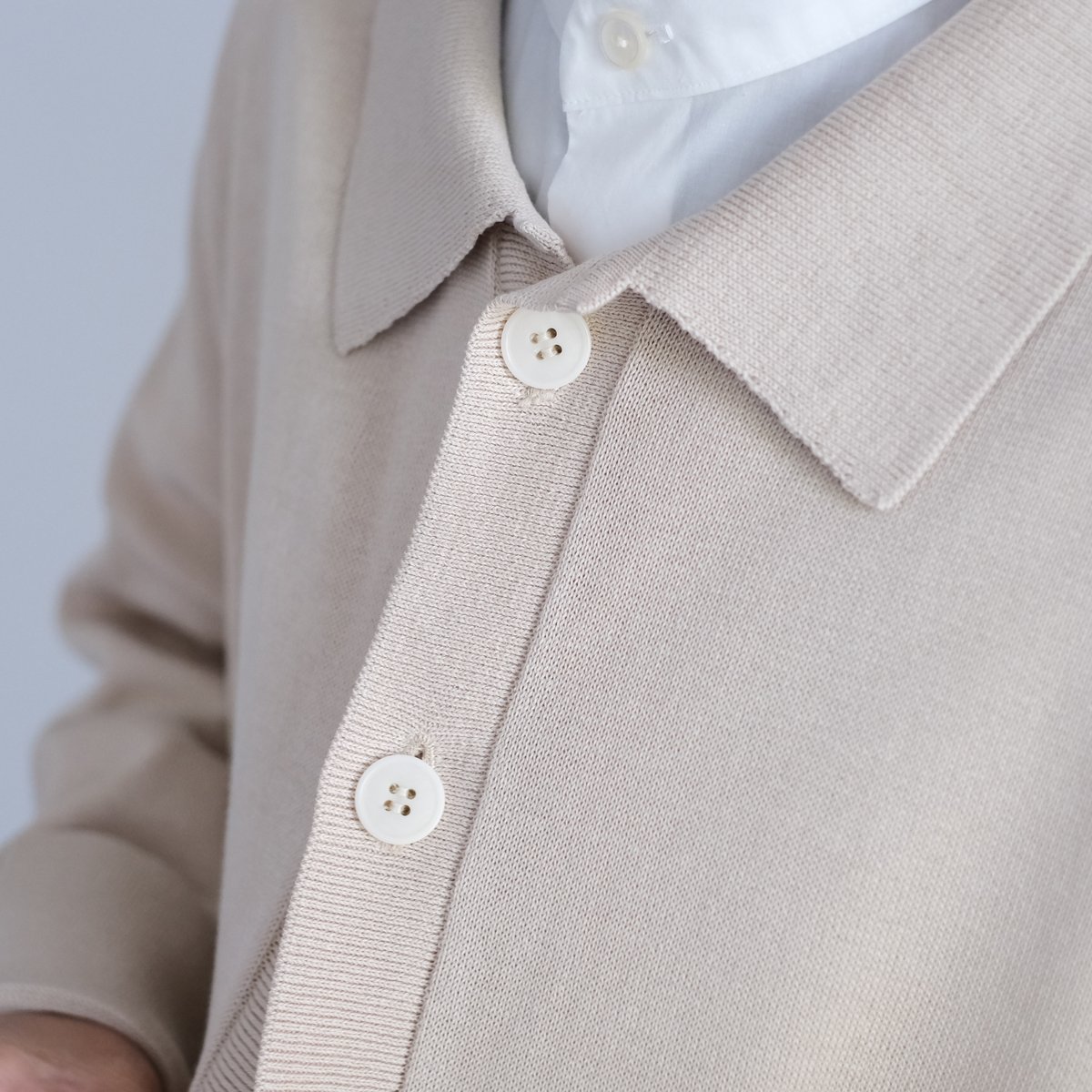 Yoli / Cotton knit cardigan （Lady's,Men's/ beig