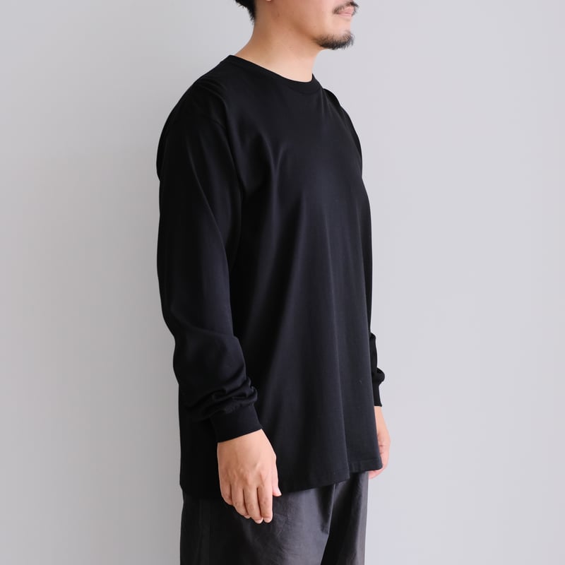 AURALEE / LUSTER PLAITING L/S TEE（Men's/BLACK）