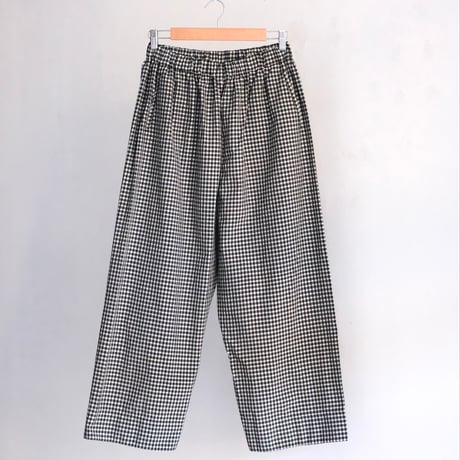 Yoli / Gingham wide pants（Lady ’s、Men’s /Black×Black)
