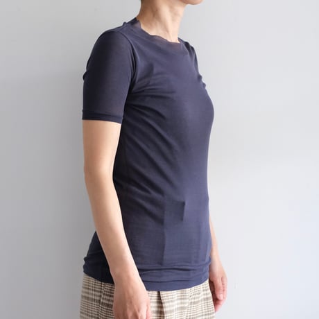 AURALEE /SUPER HIGH GAUGE SHEER RIB TEE（Lady's/NAVY）