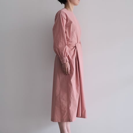 COSMIC WONDER /Organic cotton broadcloth wrapped dress(Rose crystal)