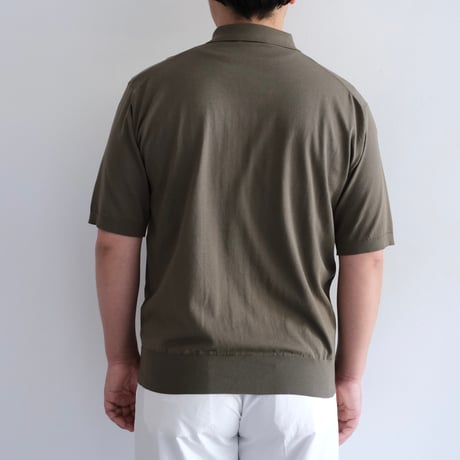 AURALEE / GIZA HIGH GAUGE KNIT POLO（Men's / Olive Gray）