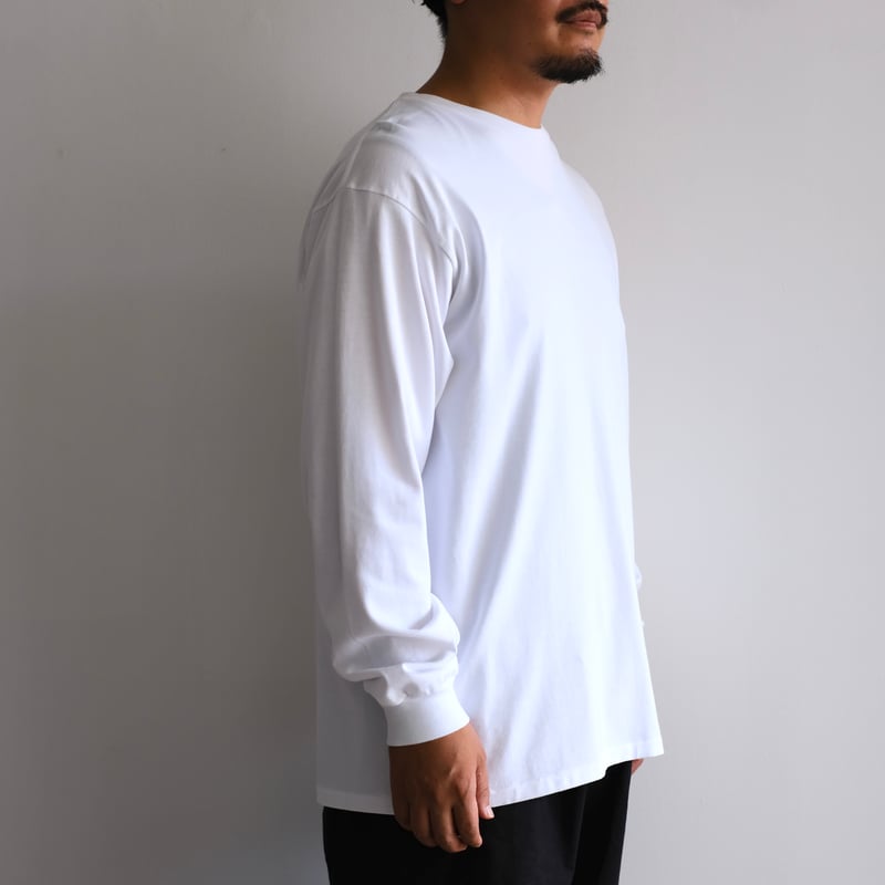 AURALEE / LUSTER PLAITING L/S TEE（Men's/WHITE）