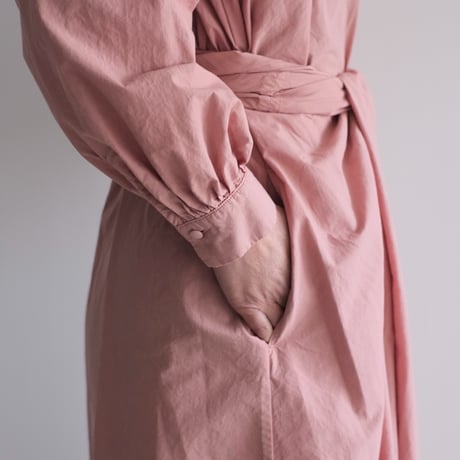 COSMIC WONDER /Organic cotton broadcloth wrapped dress(Rose crystal)