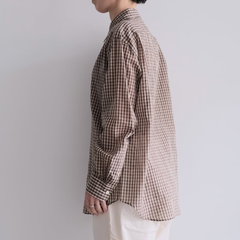 AURALEE /AIRY LIGHT COTTON CHECK BIG SHIRT(Lady AURALEE /AIRY LIGHT COTTON CHECK BIG SHIRT(Lady