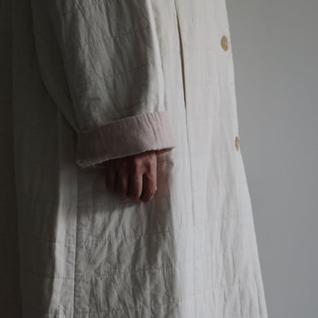 Khadi and Co /Quilted Canvas Cotton Coat〈Yuzu〉 (lady's /Natural)