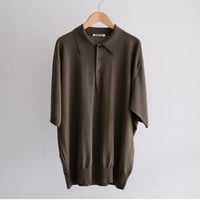 AURALEE / GIZA HIGH GAUGE KNIT POLO（Men's / Olive Gray）