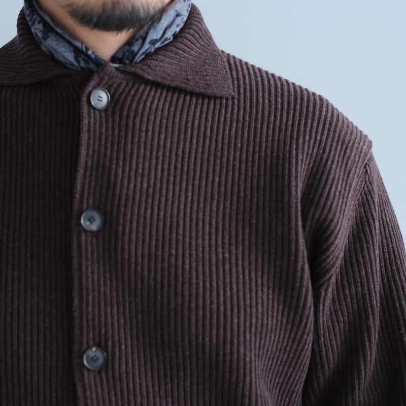 AURALEE / SUPER FINE WOOL RIB KNIT SHIRT CARDIG