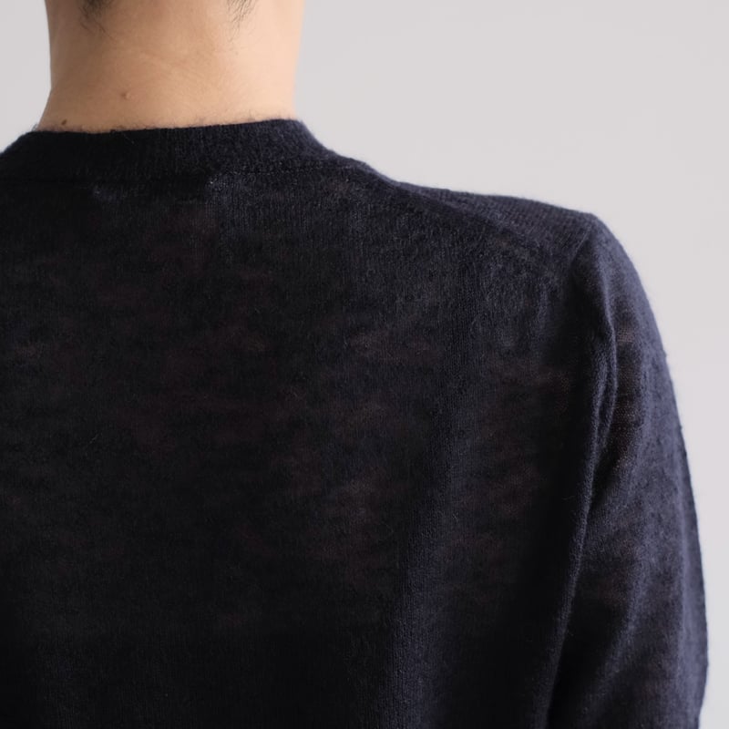 AURALEE /KID MOHAIR SHEER KNIT TEE（Lady's/NAVY）