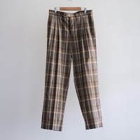 AURALEE / SUPER FINE TROPICAL WOOL CHECK TWO-TUCK SLACKS（Men's/TOP BROWN CHECK）