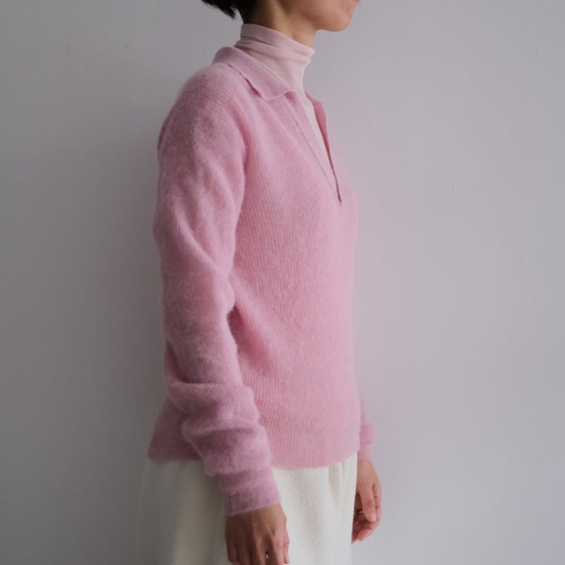 AURALEE/BABY SURI ALPACA SHEER KNIT SKIPPER POL
