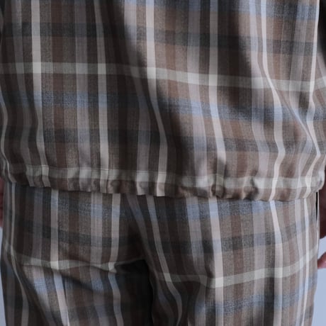 AURALEE / SUPER FINE TROPICAL WOOL CHECK HALF-SLEEVED SHIRT（Men's/TOP BROWN CHECK）