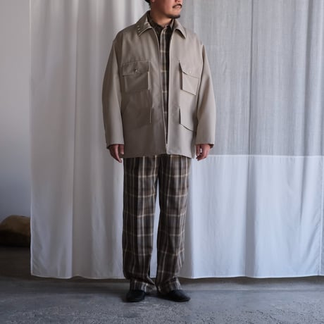 AURALEE / SUPER FINE TROPICAL WOOL CHECK TWO-TUCK SLACKS（Men's/TOP BROWN CHECK）