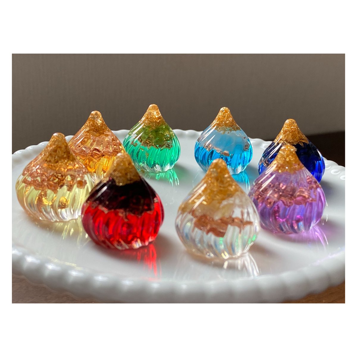 アウトレット品】幸せ舞い込む光のカタチ〜宝珠オルゴナイト各色(ミニ