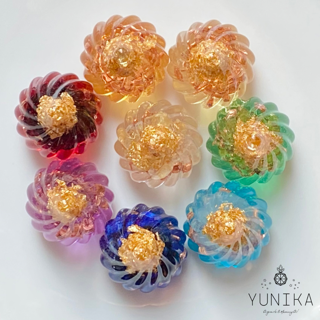 アウトレット品】幸せ舞い込む光のカタチ〜宝珠オルゴナイト各色(ミニ