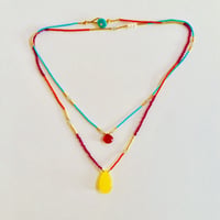 NELB2YP 27 Long necklace 2way very pink and yellow top