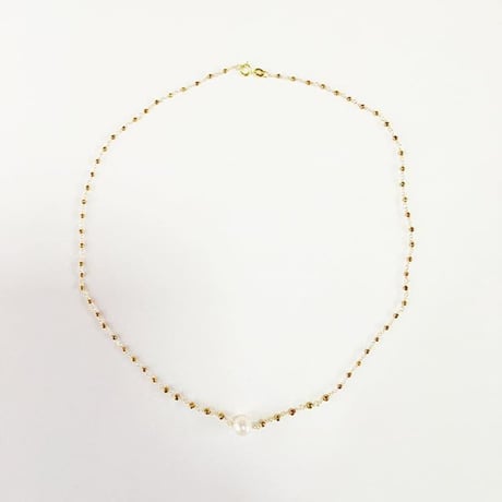 NESWP24 Necklace  wirechain pearl top