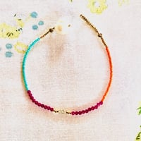 fresh pearl button ruby beads bracelet 淡水パールボタン　ルビービーズブレスレット
