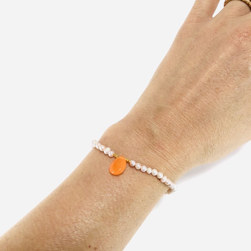 ペールピンク淡水パールビーズブレスレット | mari laguna Co