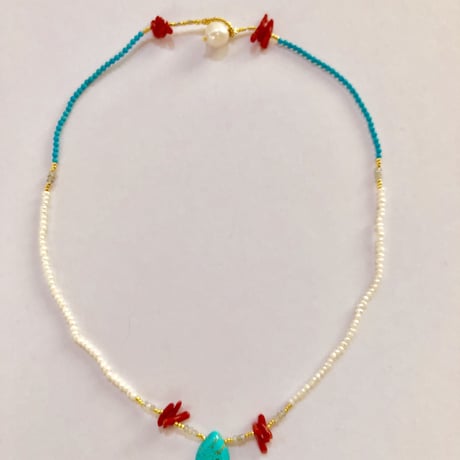 NESPTT27 necklace pearl turquose