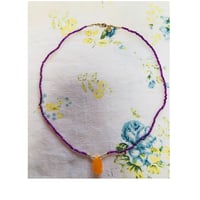 orange drop purple beads necklace