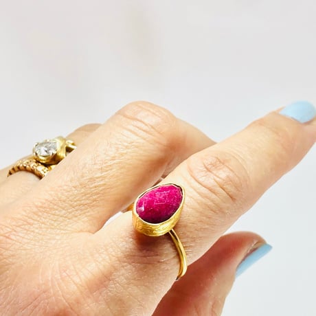 ruby drop 22kgf brass ring ルビーリング