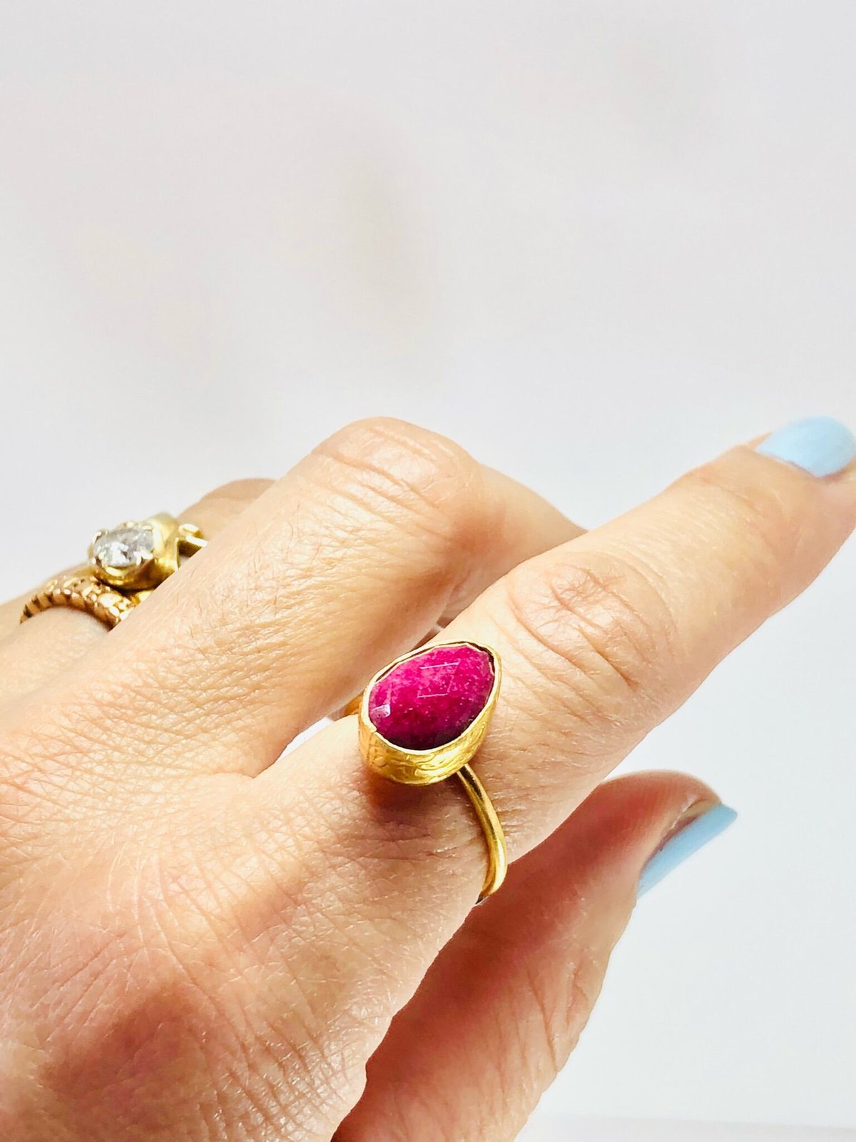 ruby drop 22kgf brass ring ルビーリング | mari laguna Co