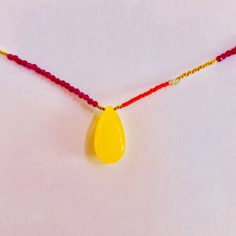 NELB2YP 27 Long necklace 2way very pink and yellow top
