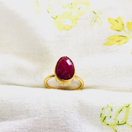 ruby drop 22kgf brass ring ルビーリング