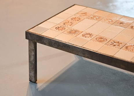 Roger Capron / Tile-top Coffee Table, Sun Motif