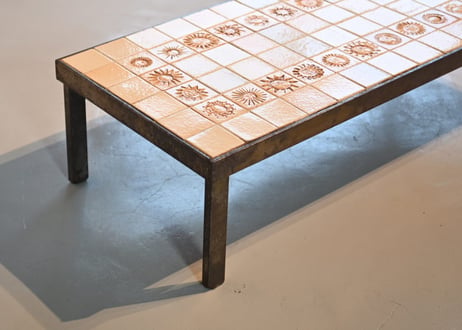 Roger Capron / Tile-top Coffee Table, Sun Motif