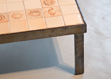 Roger Capron / Tile-top Coffee Table, Sun Motif
