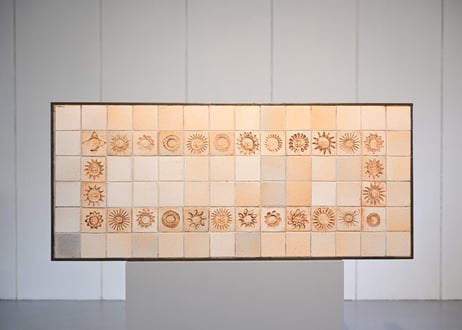 Roger Capron / Tile-top Coffee Table, Sun Motif