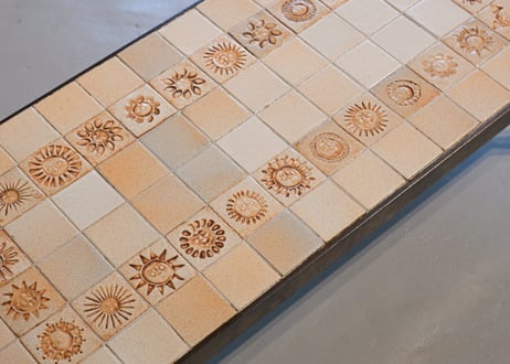 Roger Capron / Tile-top Coffee Table, Sun Motif