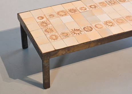 Roger Capron / Tile-top Coffee Table, Sun Motif