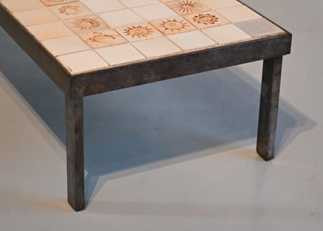 Roger Capron / Tile-top Coffee Table, Sun Motif