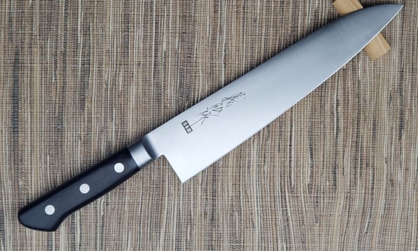 義弘作 牛刀 包丁 VG5 鎚目 7寸 山脇刃物製作所 紫檀白水牛八角