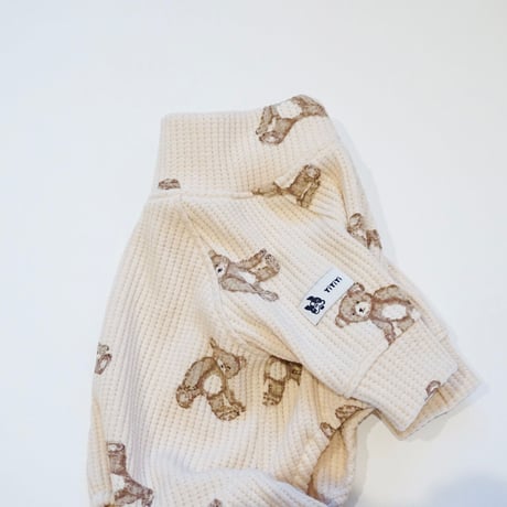 くまさんワッフルロンパース//キナリ・フレブル服TiTiTi