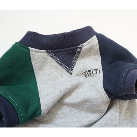butaさんスウェットTシャツ//グリーンネイビー・フレブル服TiTiTi