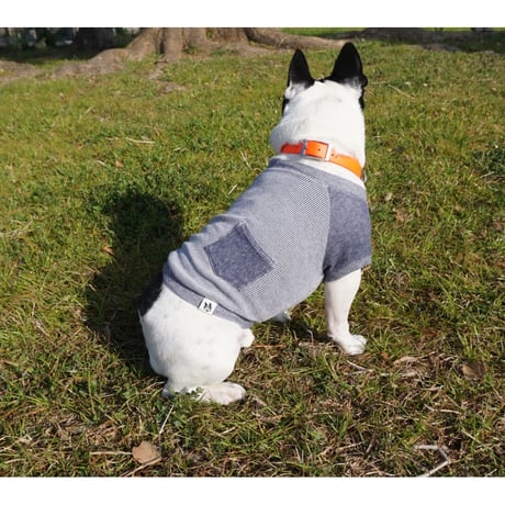 ヒッコリーデニムのラグランTシャツ//　グリーン　　　　　  *フレブル服TiTiTi