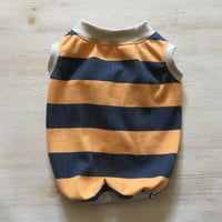 ウォッシュ加工太ボーダータンク//イエロー　　　　　　　[フレブル服TiTiTi]