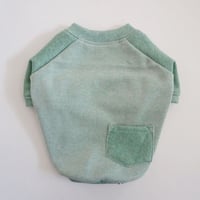 ヒッコリーデニムのラグランTシャツ//　グリーン　　　　　  *フレブル服TiTiTi