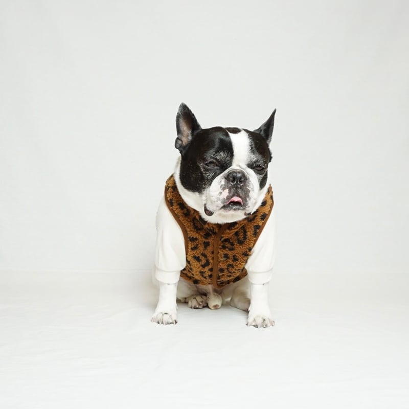 レオパードボアベスト//ブラウン・・・フレブル服TiTiTi | フレンチ