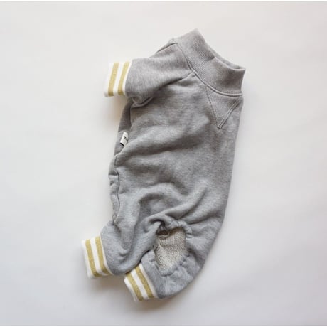 tititiのスウェットロンパース//ホワイト×ゴールド      　　　　*フレブル服TiTiTi