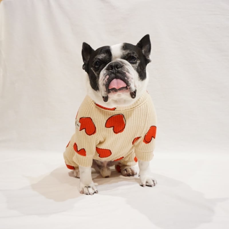 ✓ ︎ハートのロンパース | フレンチブルドッグ服・TiTiTi（ちちち）