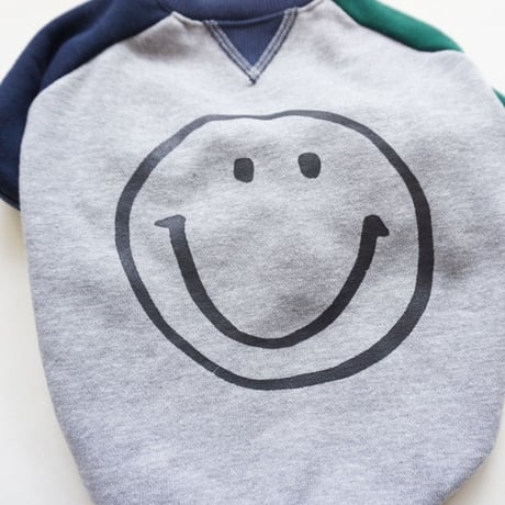smileスウェットTシャツ // グリーンネイビー